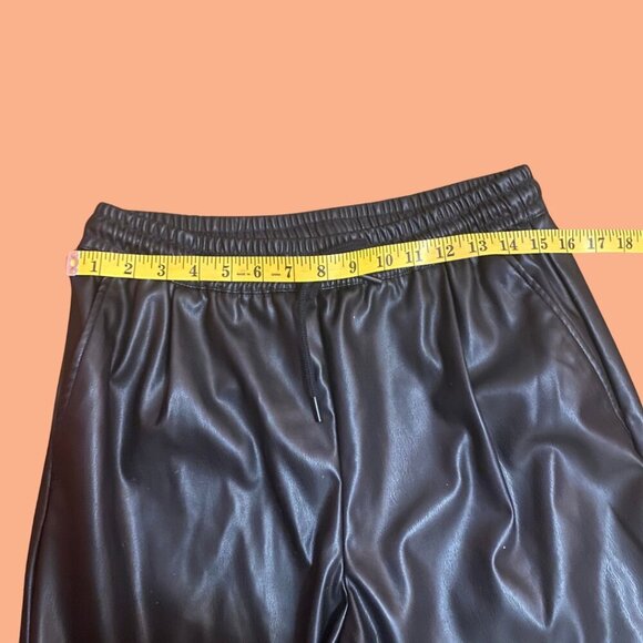 ZARA Faux Leather Jogger Pants - Black | Size M - Picture 6 of 9